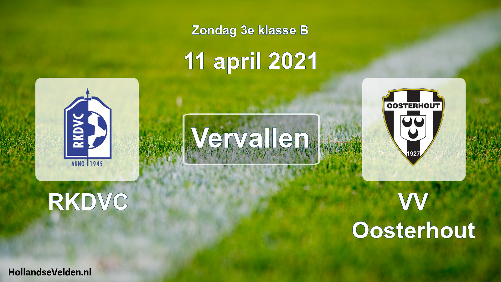 Scheduled Match: RKDVC - VV Oosterhout (11 April 2021)
