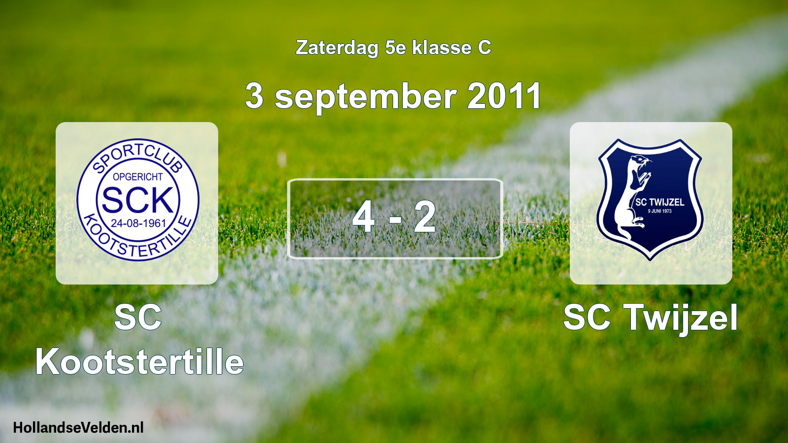 Total number of matches played: SC Kootstertille - SC Twijzel 4 - 2 (3 September 2011)