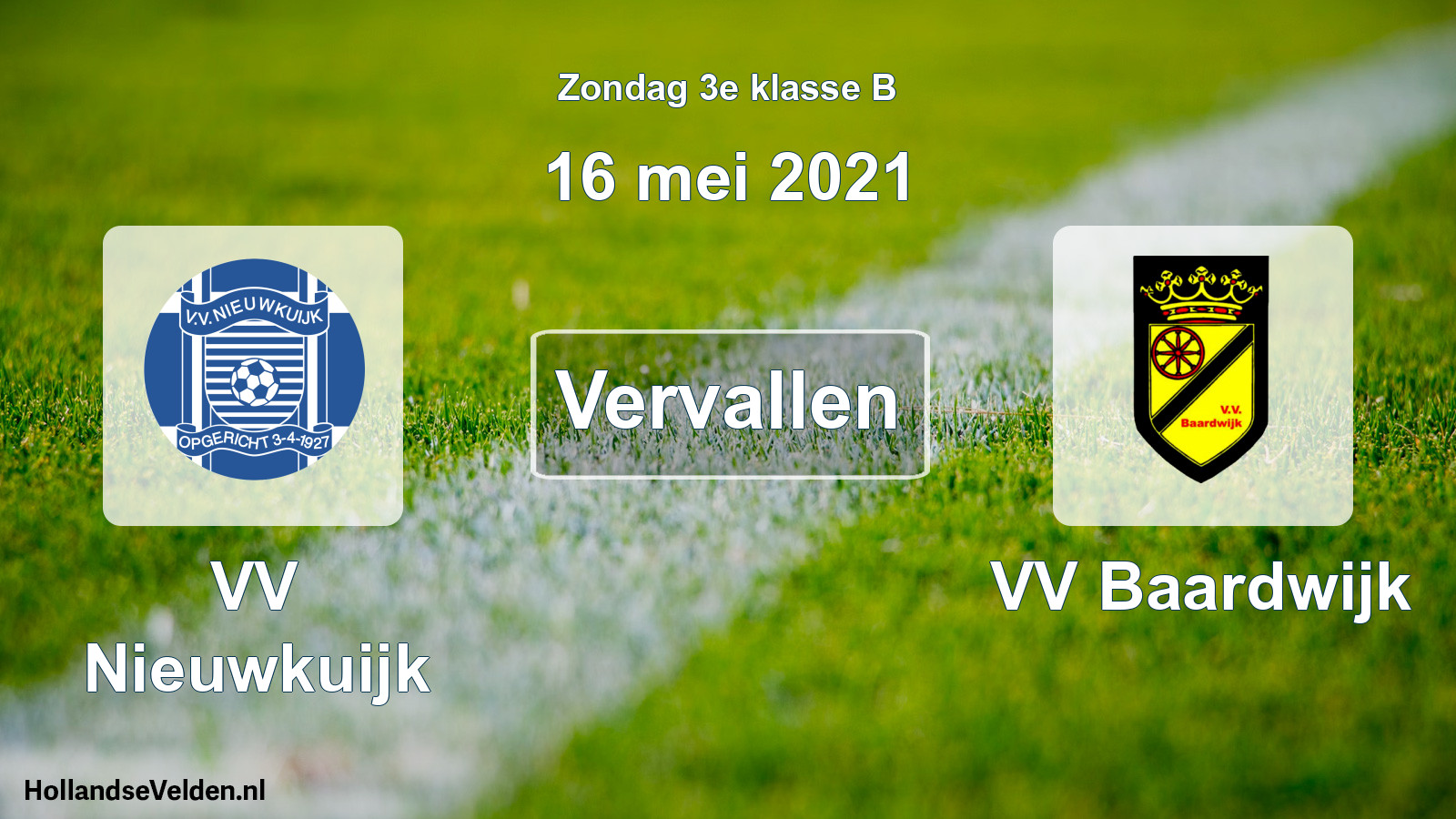 Scheduled Match: VV Nieuwkuijk - VV Baardwijk (16 May 2021)