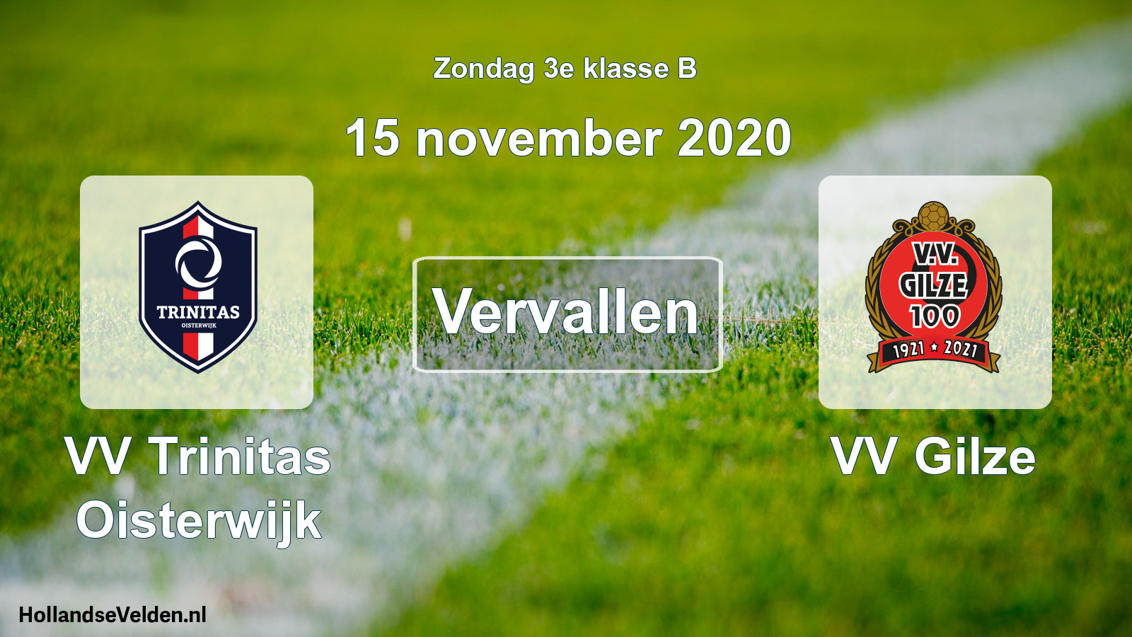 Scheduled Match: VV Trinitas Oisterwijk - VV Gilze (15 November 2020)