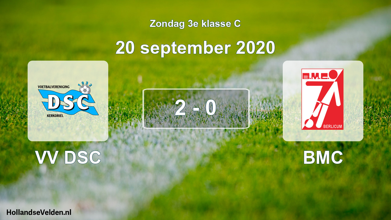 Total number of matches played: VV DSC - BMC 2 - 0 (20 September 2020)