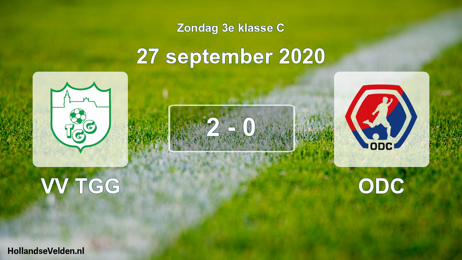 Total number of matches played: VV TGG - ODC 2 - 0 (27 September 2020)