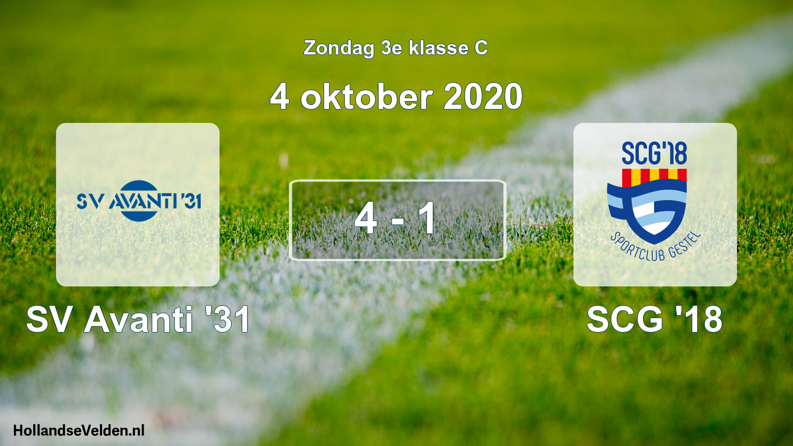 Total number of matches played: SV Avanti '31 - SCG '18 4 - 1 (4 October 2020)