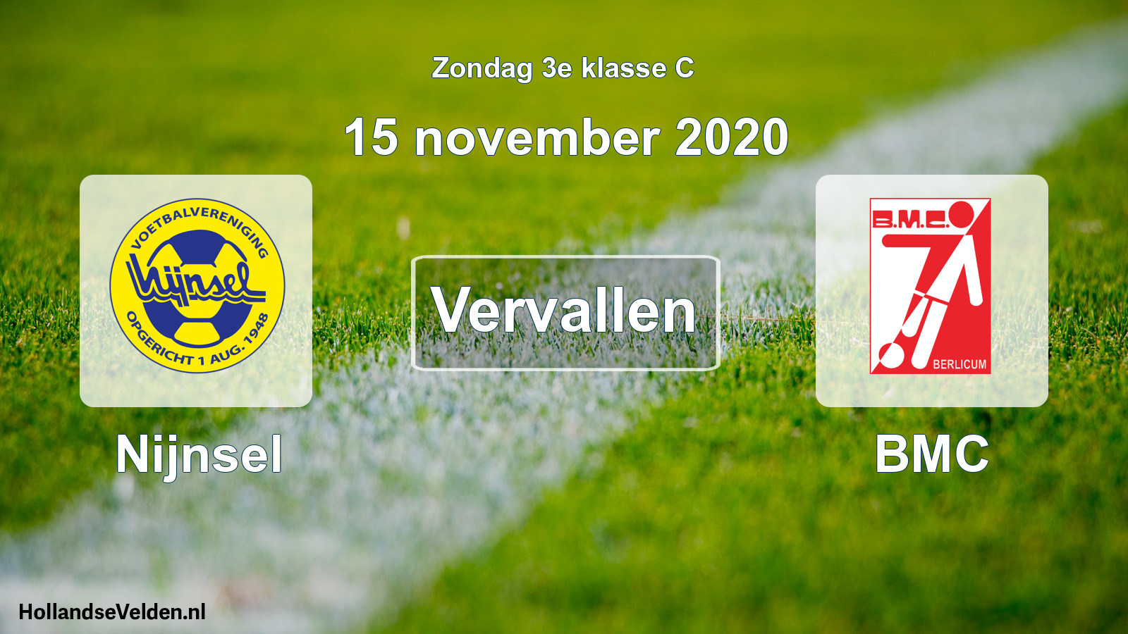 Scheduled Match: Nijnsel - BMC (15 November 2020)
