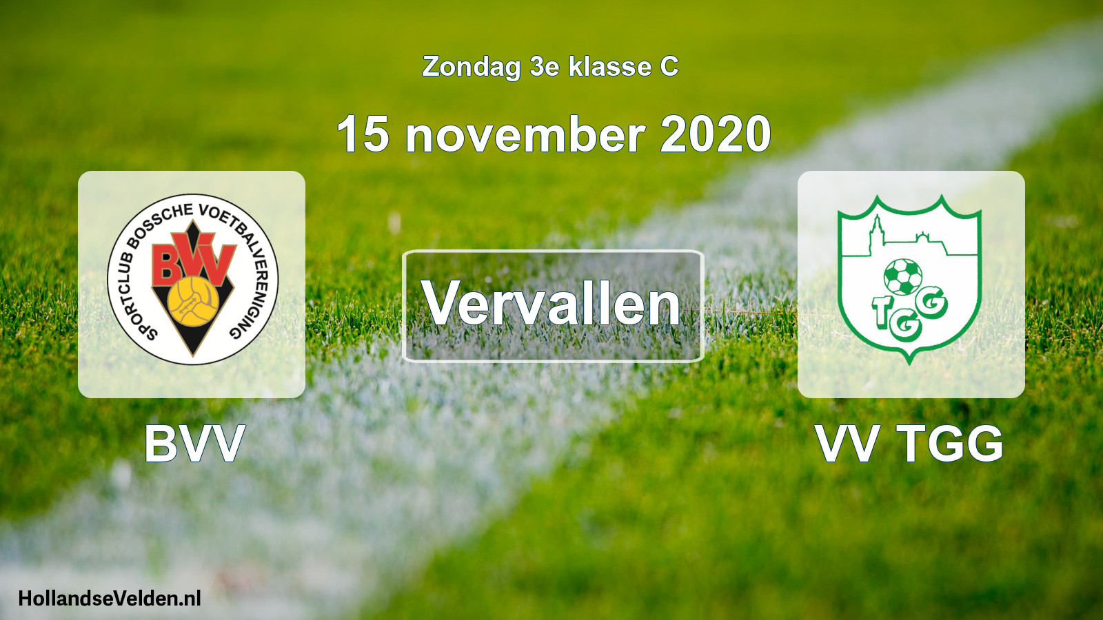 Scheduled Match: BVV - VV TGG (15 November 2020)