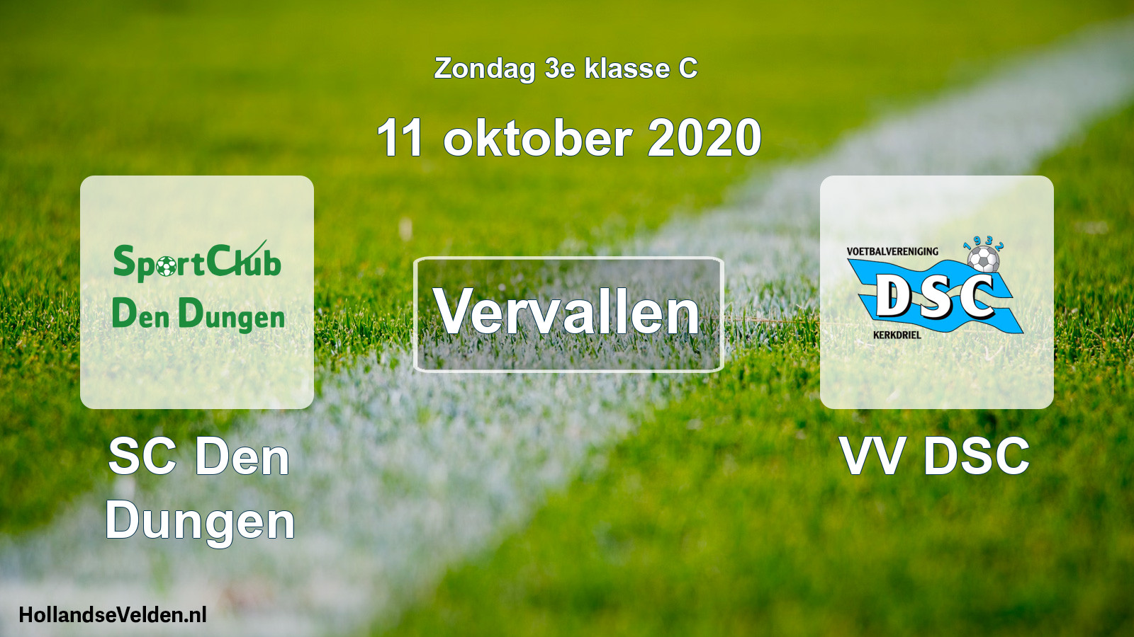 Scheduled Match: SC Den Dungen - VV DSC (11 October 2020)