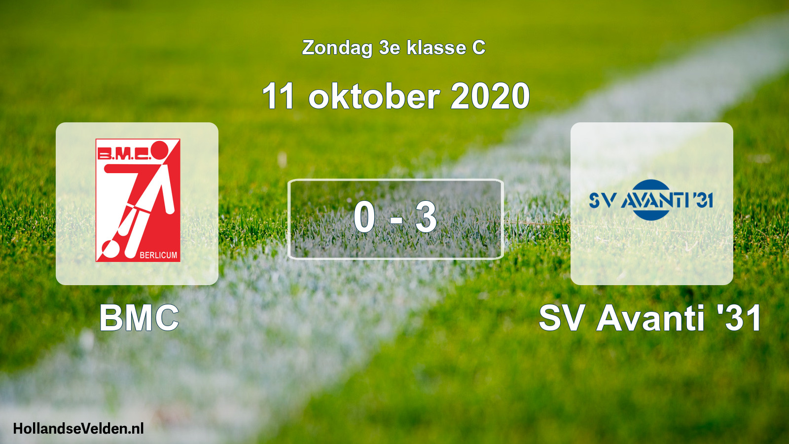 Total number of matches played: BMC - SV Avanti '31 0 - 3 (11 October 2020)