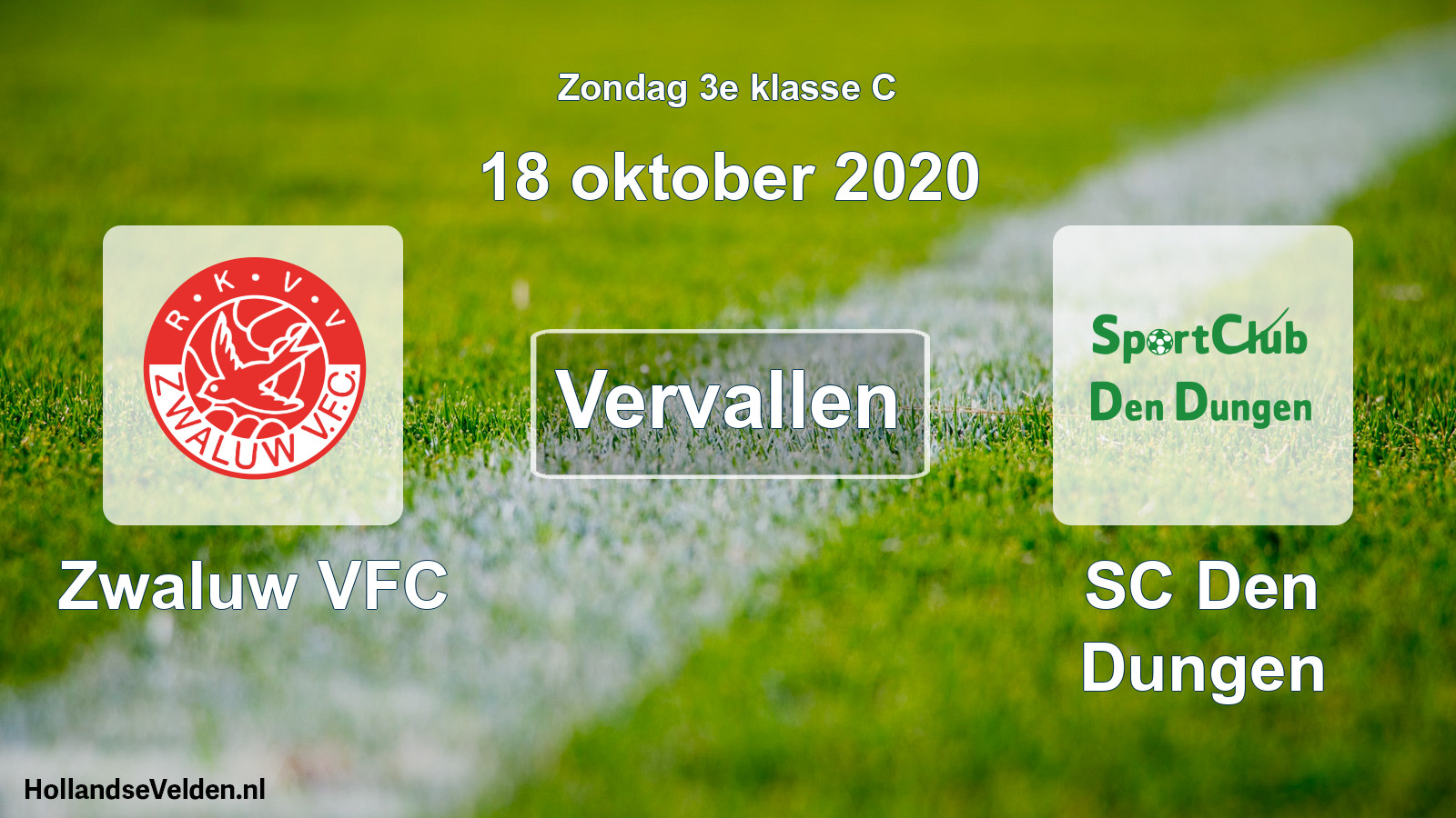 Scheduled Match: Zwaluw VFC - SC Den Dungen (18 October 2020)
