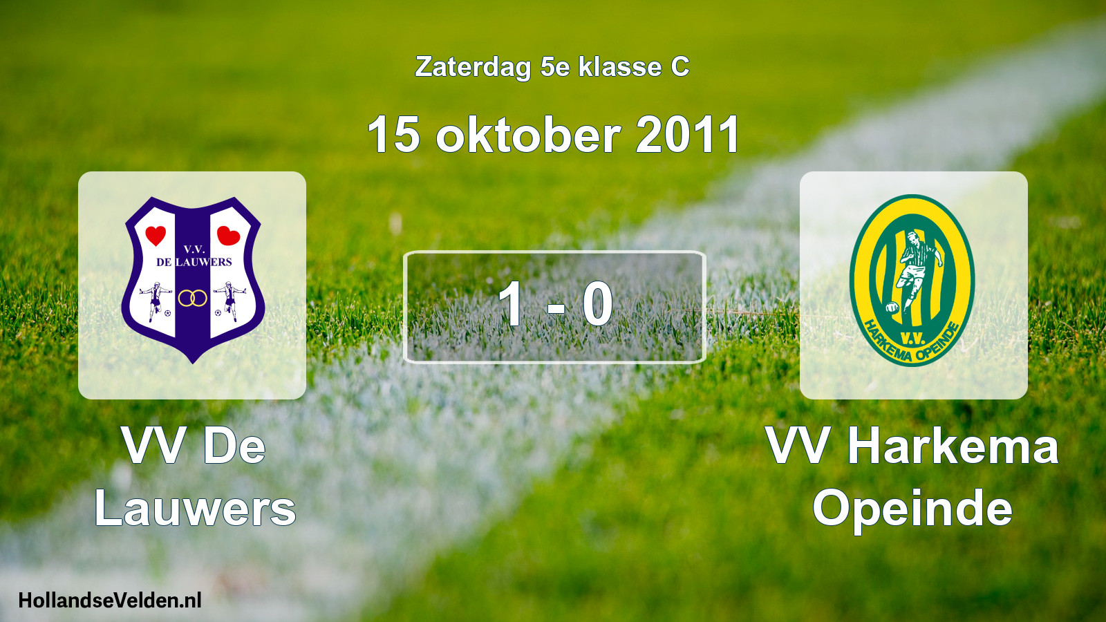 Total number of matches played: VV De Lauwers - VV Harkema Opeinde 1 - 0 (15 October 2011)
