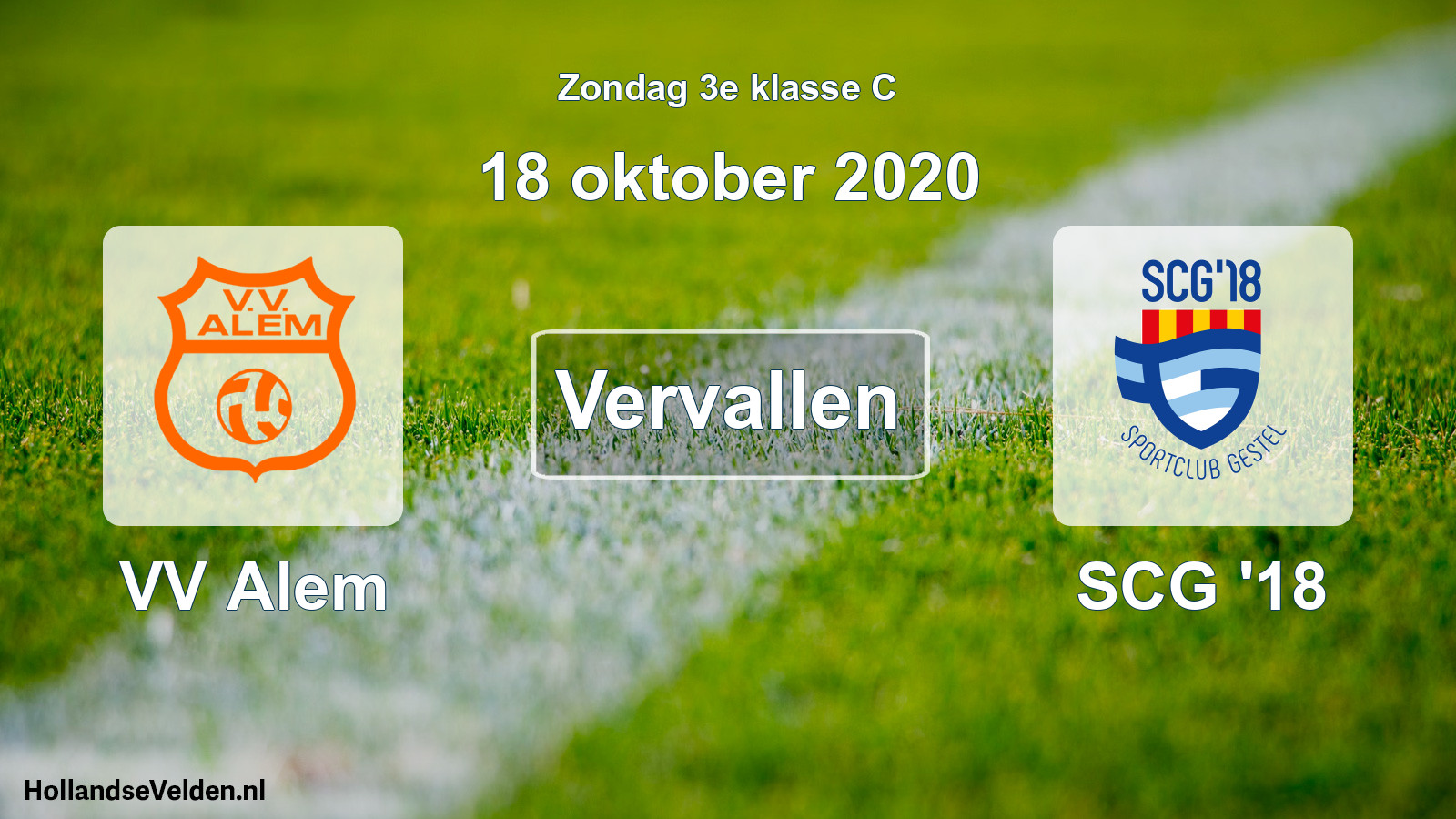 Scheduled Match: VV Alem - SCG '18 (18 October 2020)