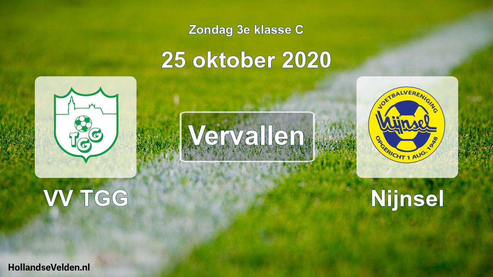 Scheduled Match: VV TGG - Nijnsel (25 October 2020)