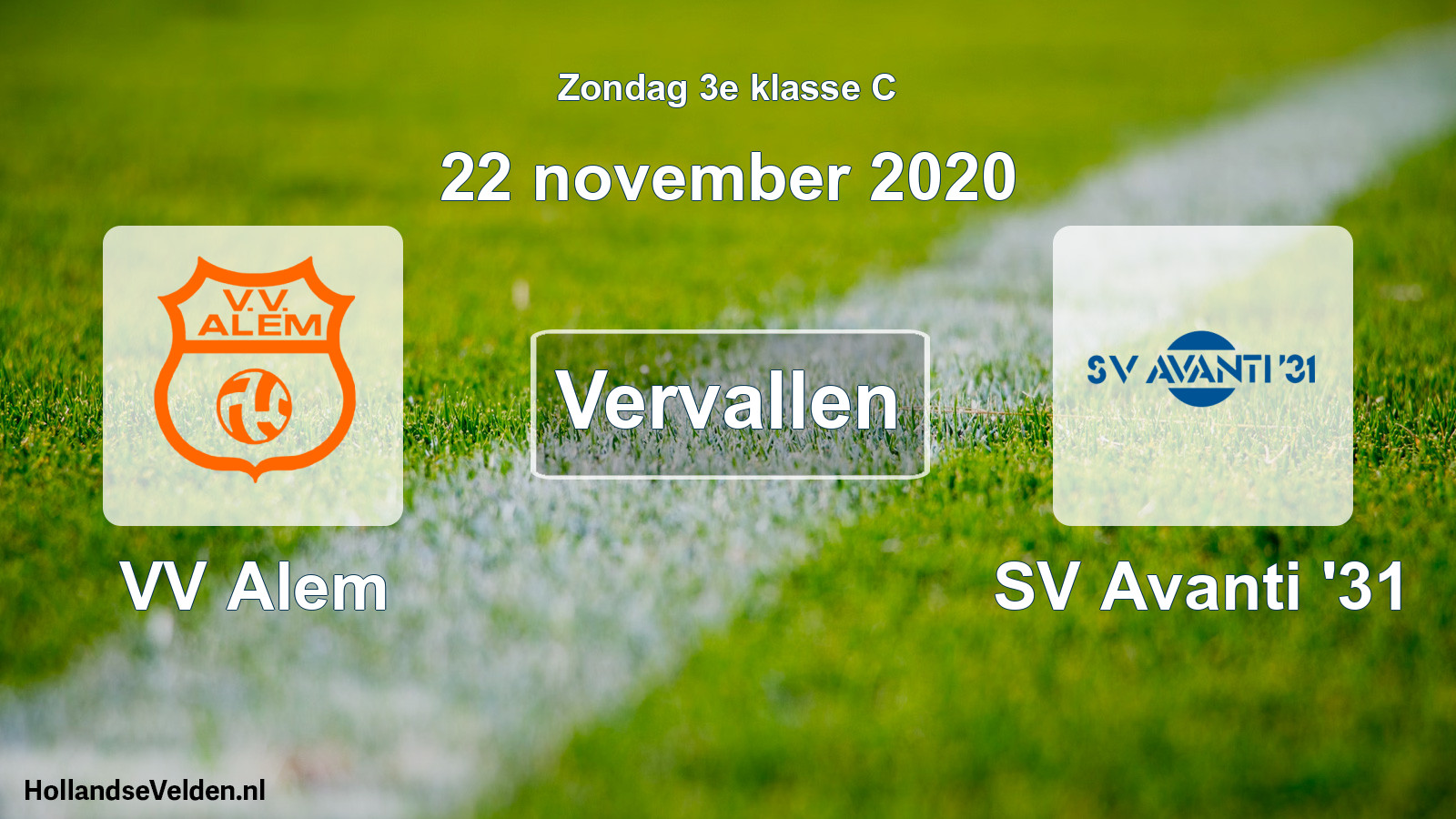 Scheduled Match: VV Alem - SV Avanti '31 (22 November 2020)
