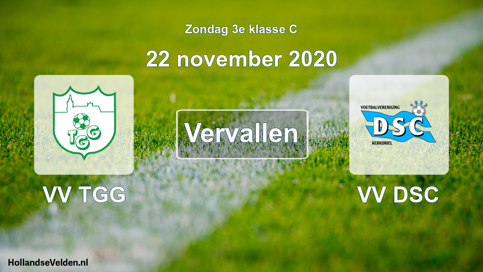 Scheduled Match: VV TGG - VV DSC (22 November 2020)