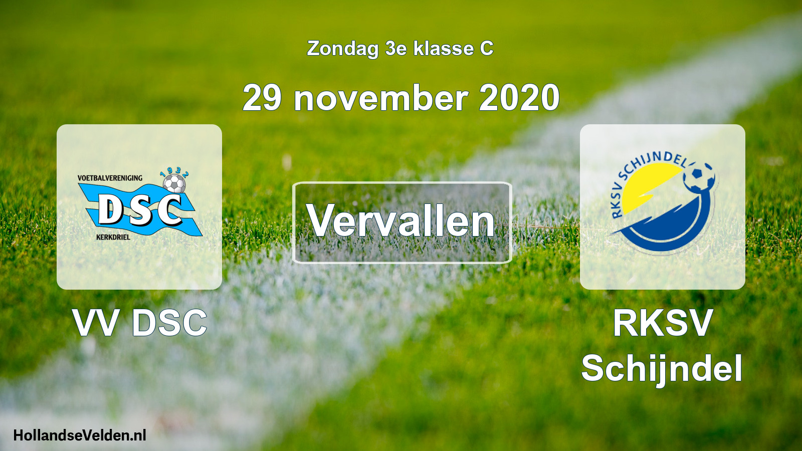 Scheduled Match: VV DSC - RKSV Schijndel (29 November 2020)