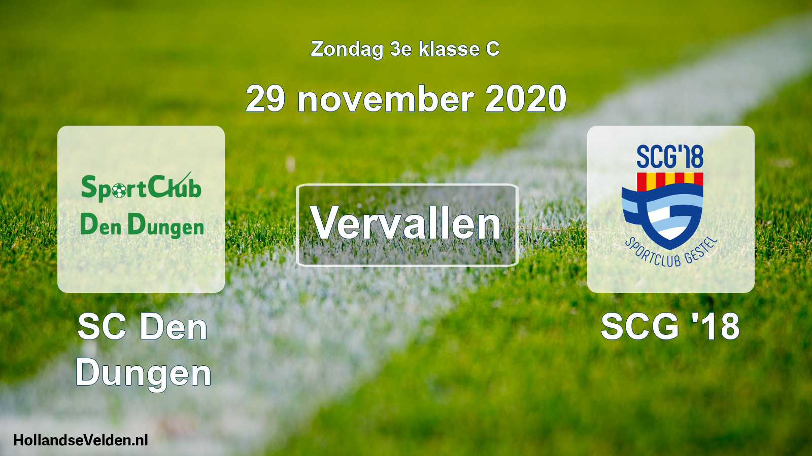 Scheduled Match: SC Den Dungen - SCG '18 (29 November 2020)