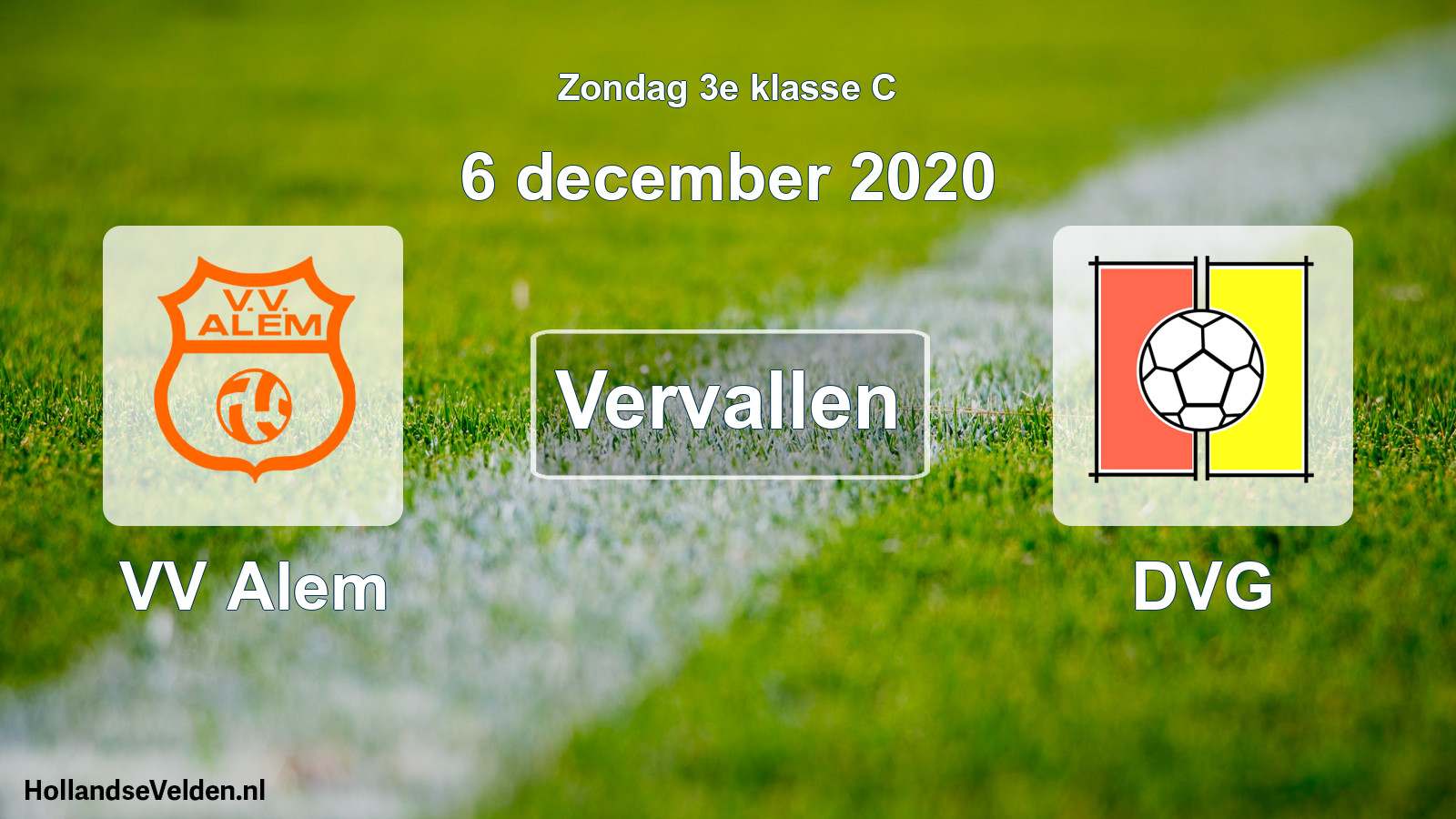 Scheduled Match: VV Alem - DVG (6 December 2020)
