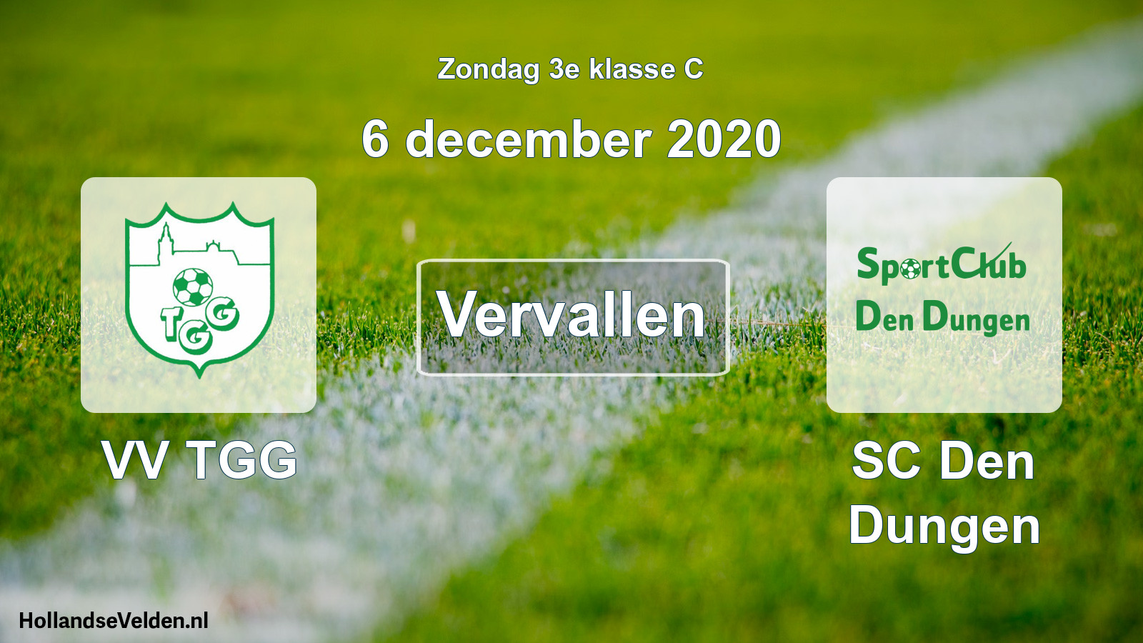 Scheduled Match: VV TGG - SC Den Dungen (6 December 2020)