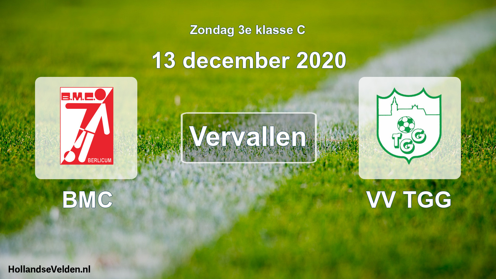 Scheduled Match: BMC - VV TGG (13 December 2020)