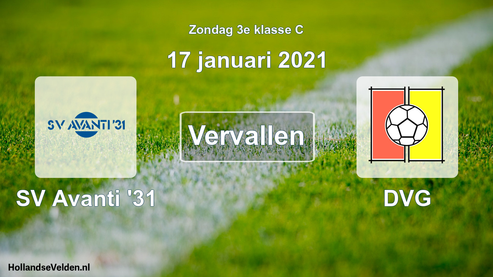 Scheduled Match: SV Avanti '31 - DVG (17 January 2021)