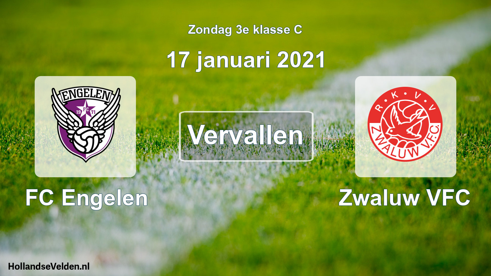 Scheduled Match: FC Engelen - Zwaluw VFC (17 January 2021)