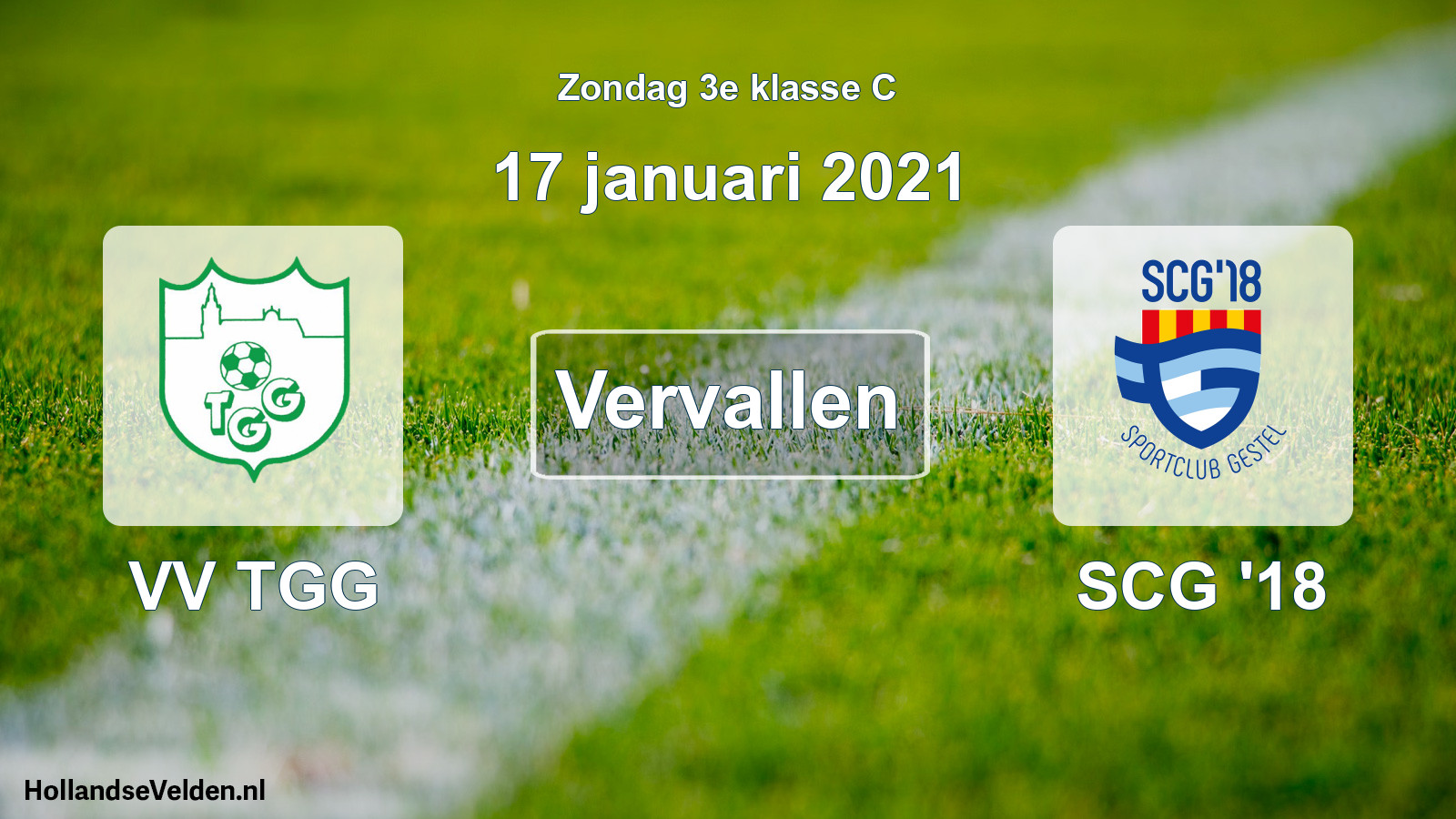 Scheduled Match: VV TGG - SCG '18 (17 January 2021)