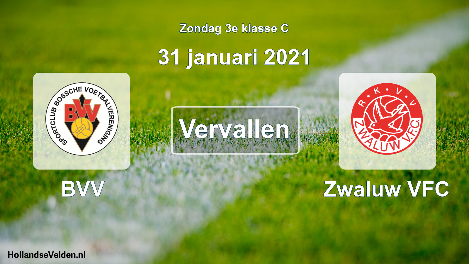 Scheduled Match: BVV - Zwaluw VFC (31 January 2021)