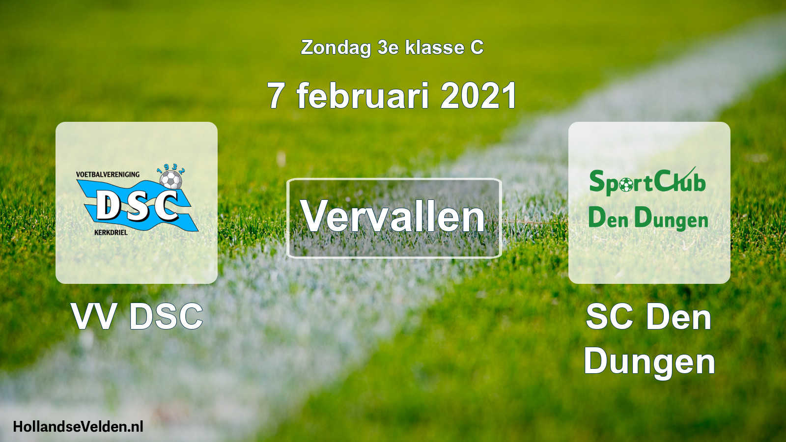 Scheduled Match: VV DSC - SC Den Dungen (7 February 2021)
