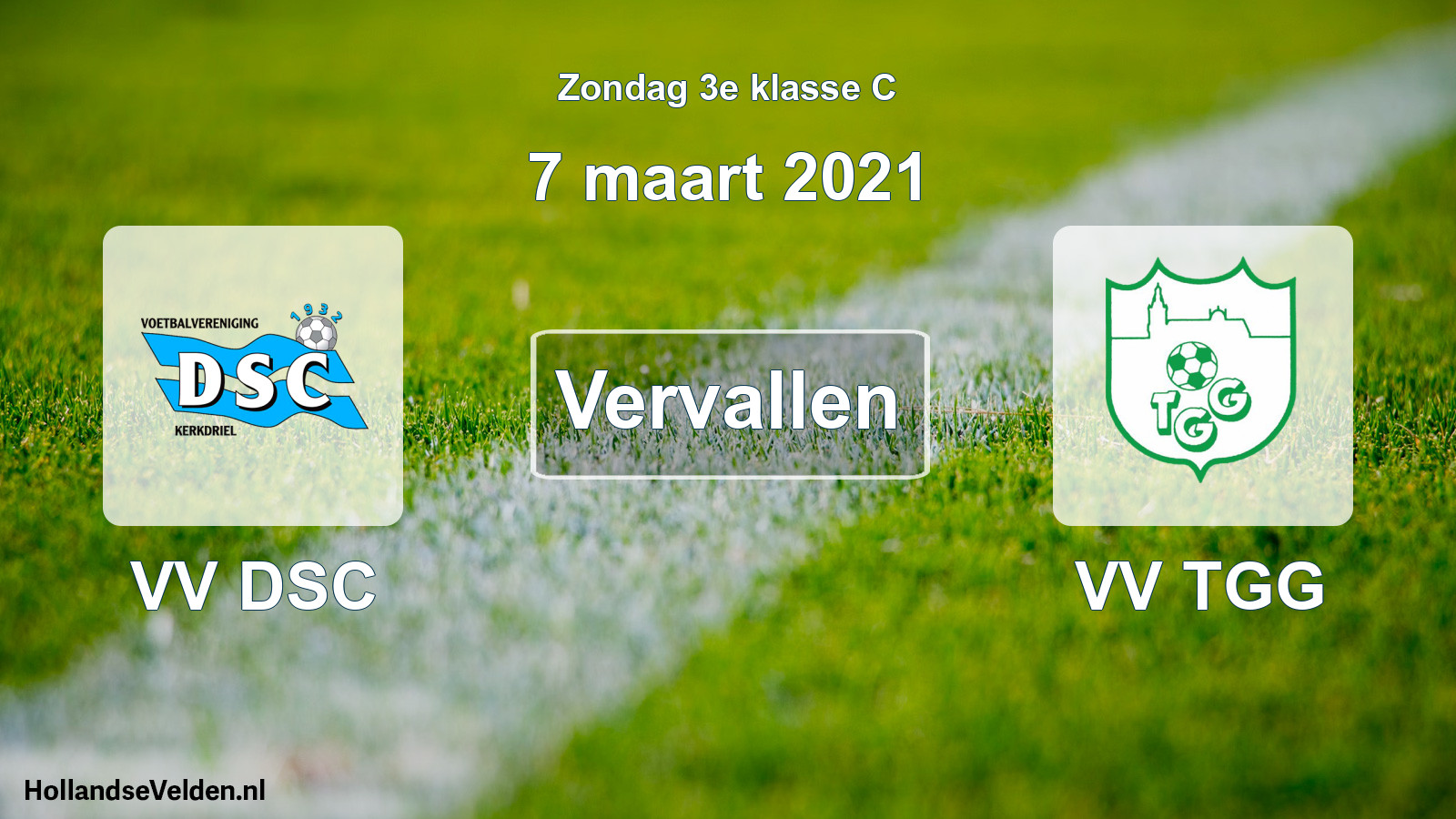 Scheduled Match: VV DSC - VV TGG (7 March 2021)