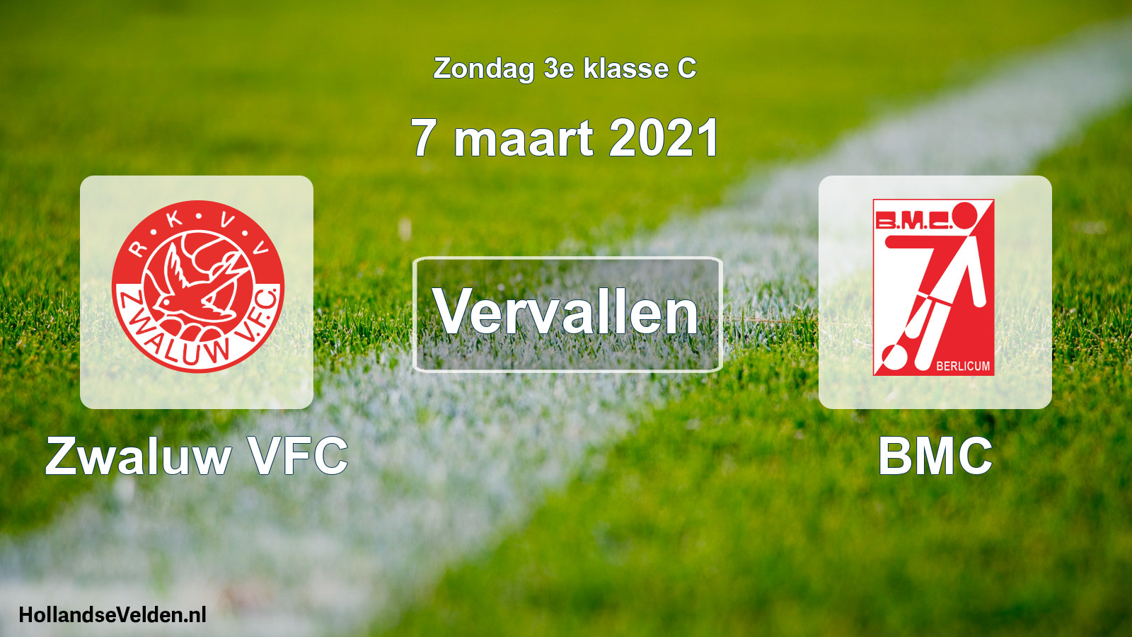 Scheduled Match: Zwaluw VFC - BMC (7 March 2021)