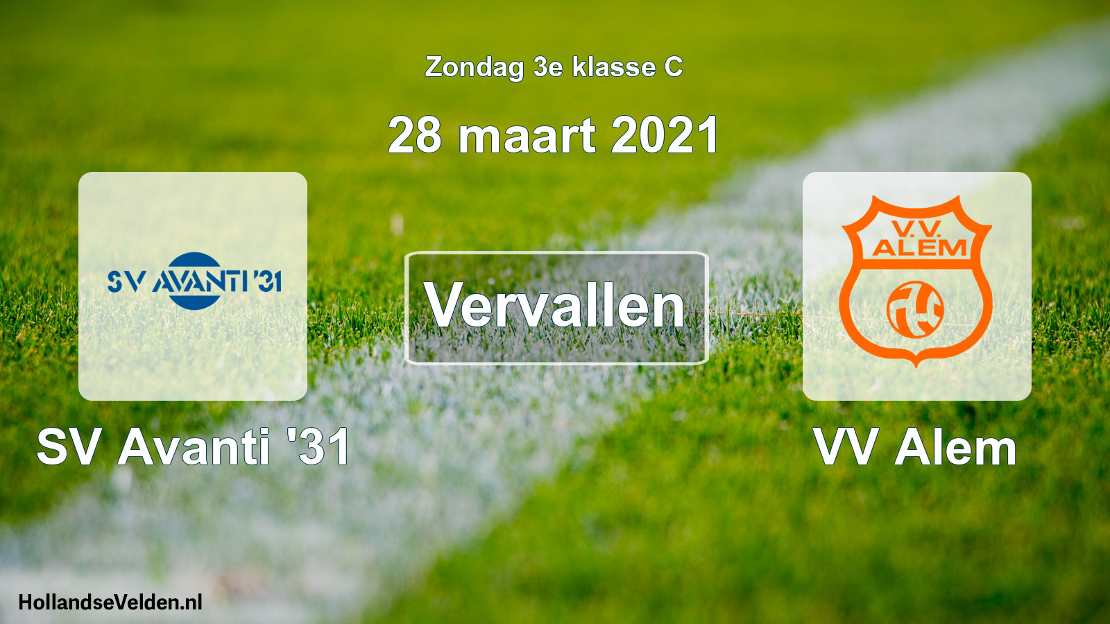 Scheduled Match: SV Avanti '31 - VV Alem (28 March 2021)