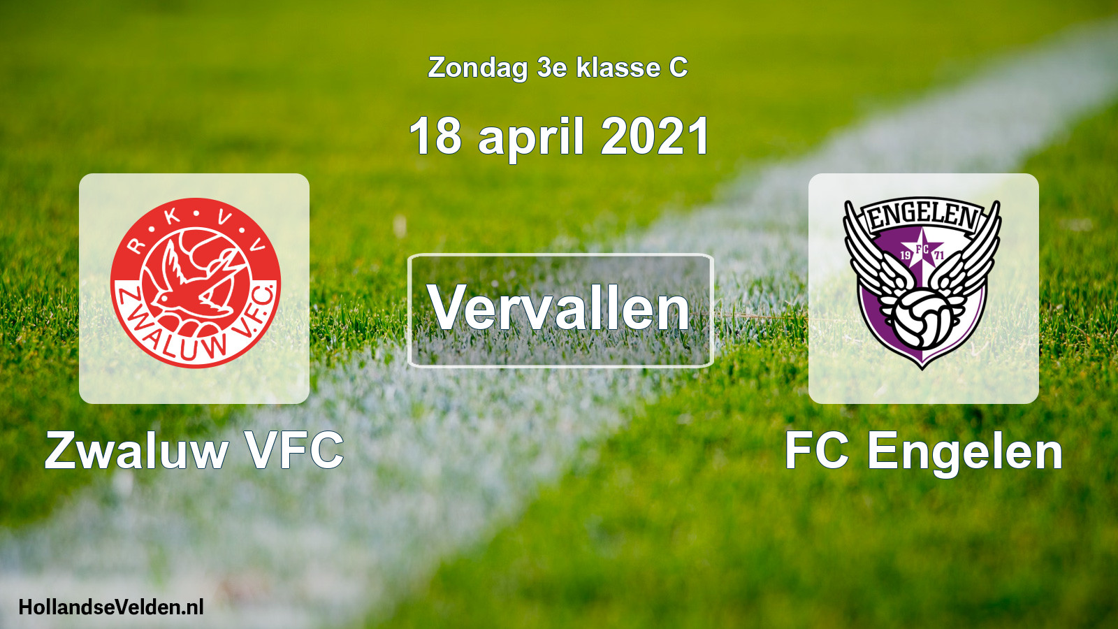 Scheduled Match: Zwaluw VFC - FC Engelen (18 April 2021)