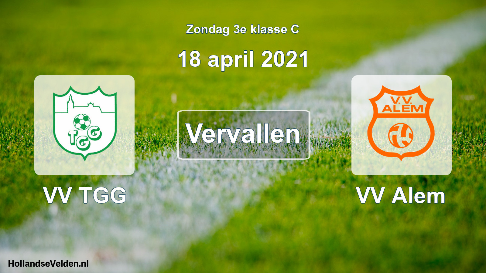 Scheduled Match: VV TGG - VV Alem (18 April 2021)
