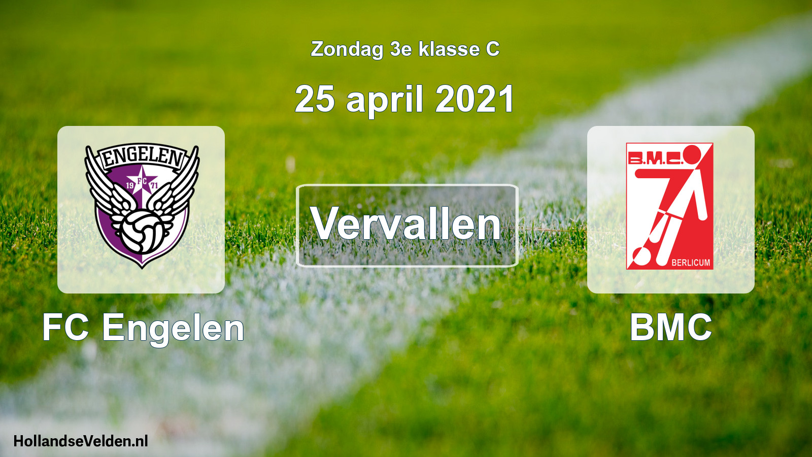 Scheduled Match: FC Engelen - BMC (25 April 2021)
