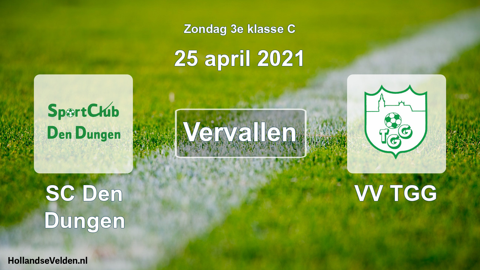 Scheduled Match: SC Den Dungen - VV TGG (25 April 2021)