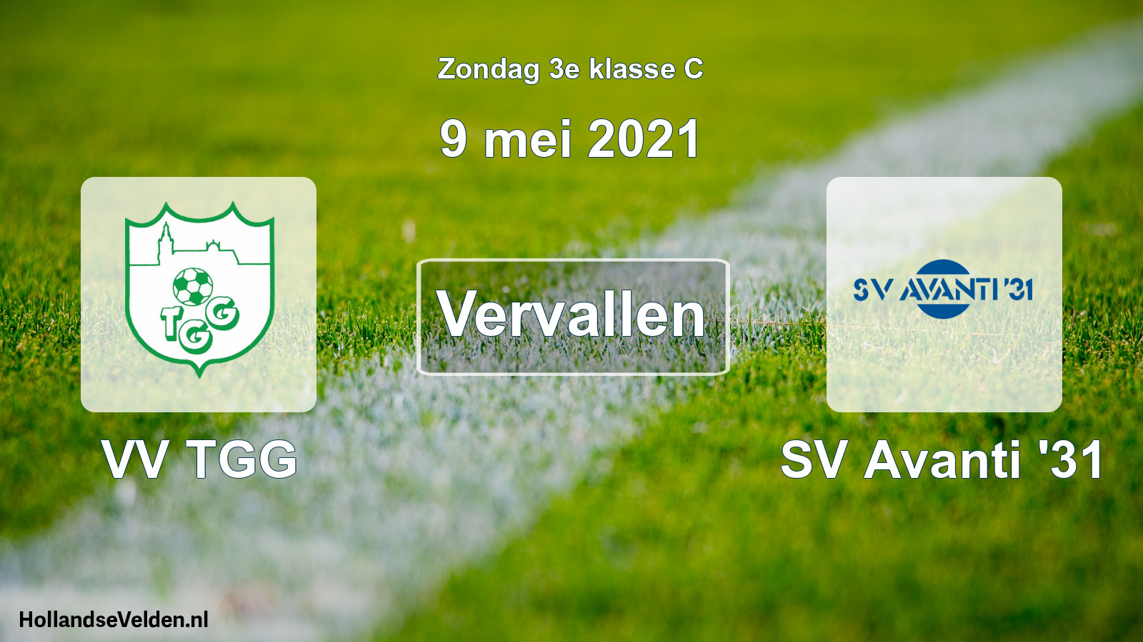 Scheduled Match: VV TGG - SV Avanti '31 (9 May 2021)