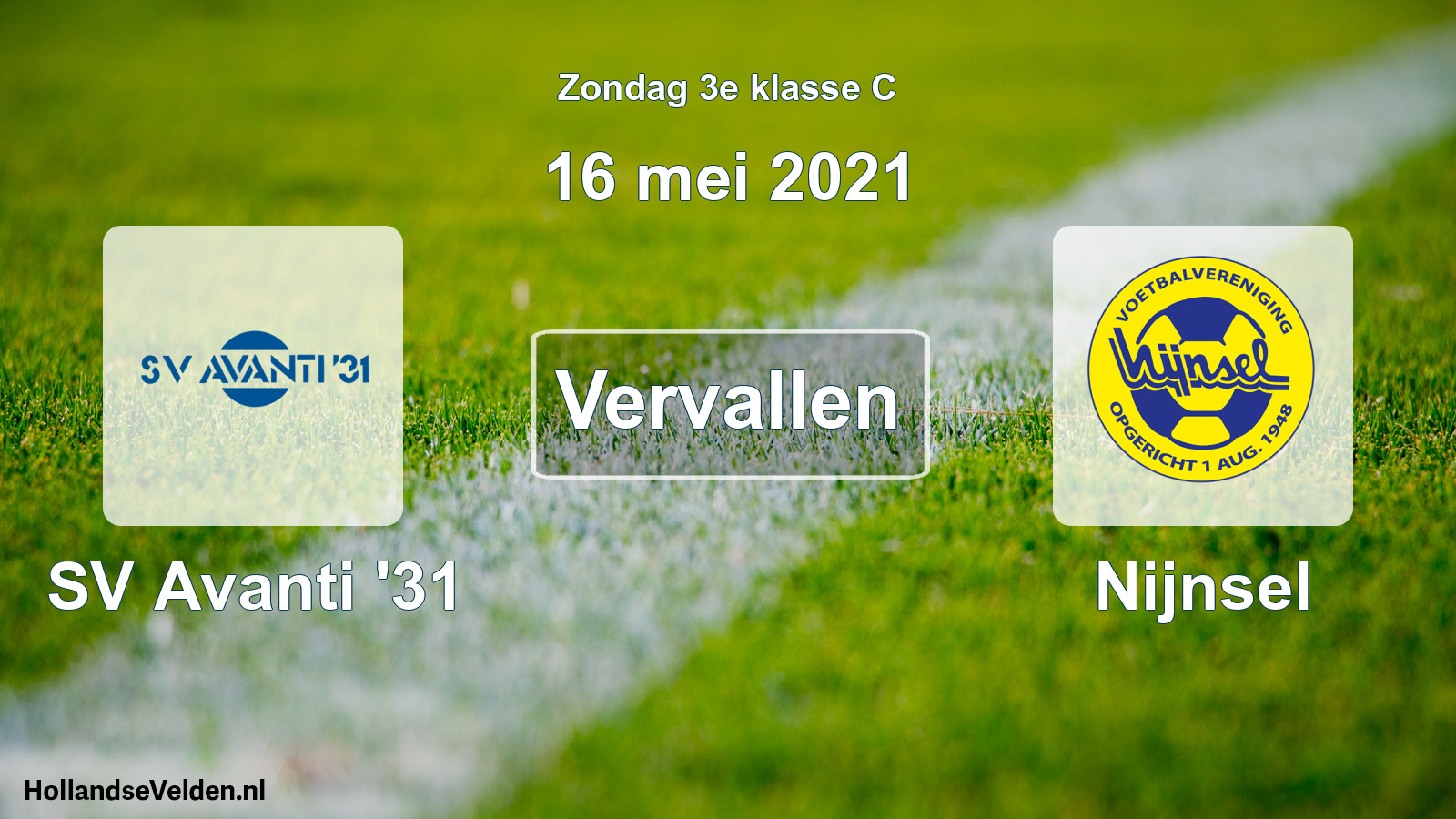 Scheduled Match: SV Avanti '31 - Nijnsel (16 May 2021)