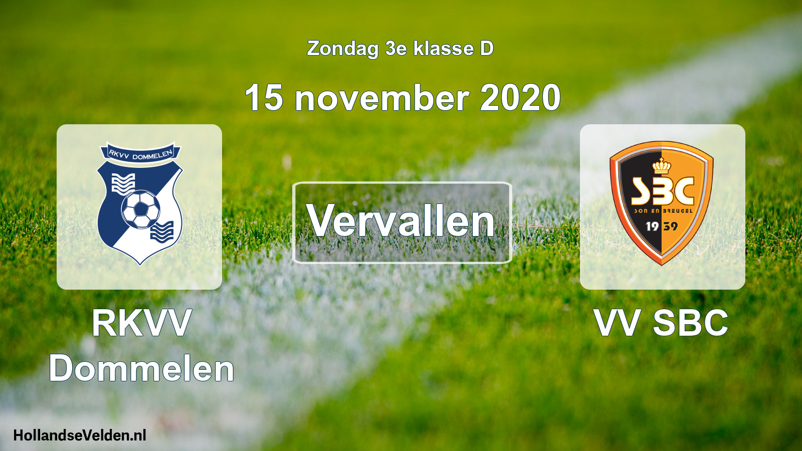 Scheduled Match: RKVV Dommelen - VV SBC (15 November 2020)