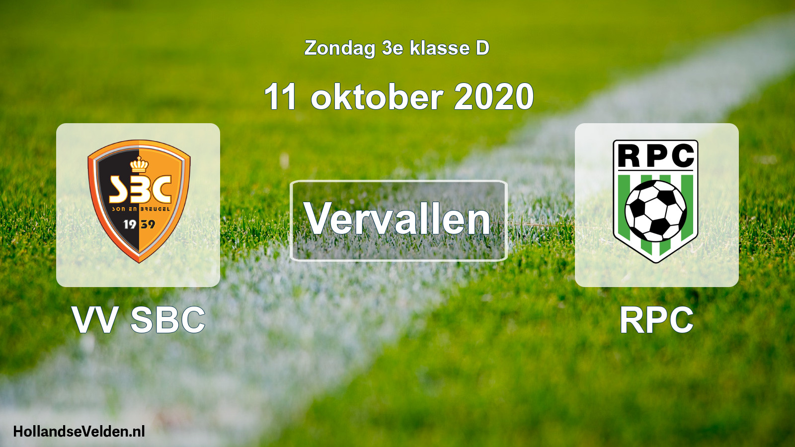Scheduled Match: VV SBC - RPC (11 October 2020)