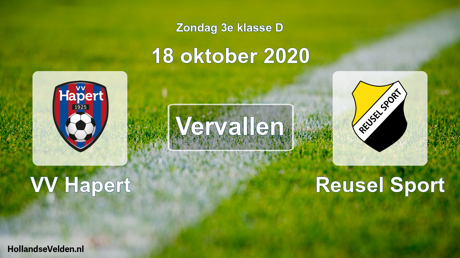 Scheduled Match: VV Hapert - Reusel Sport (18 October 2020)