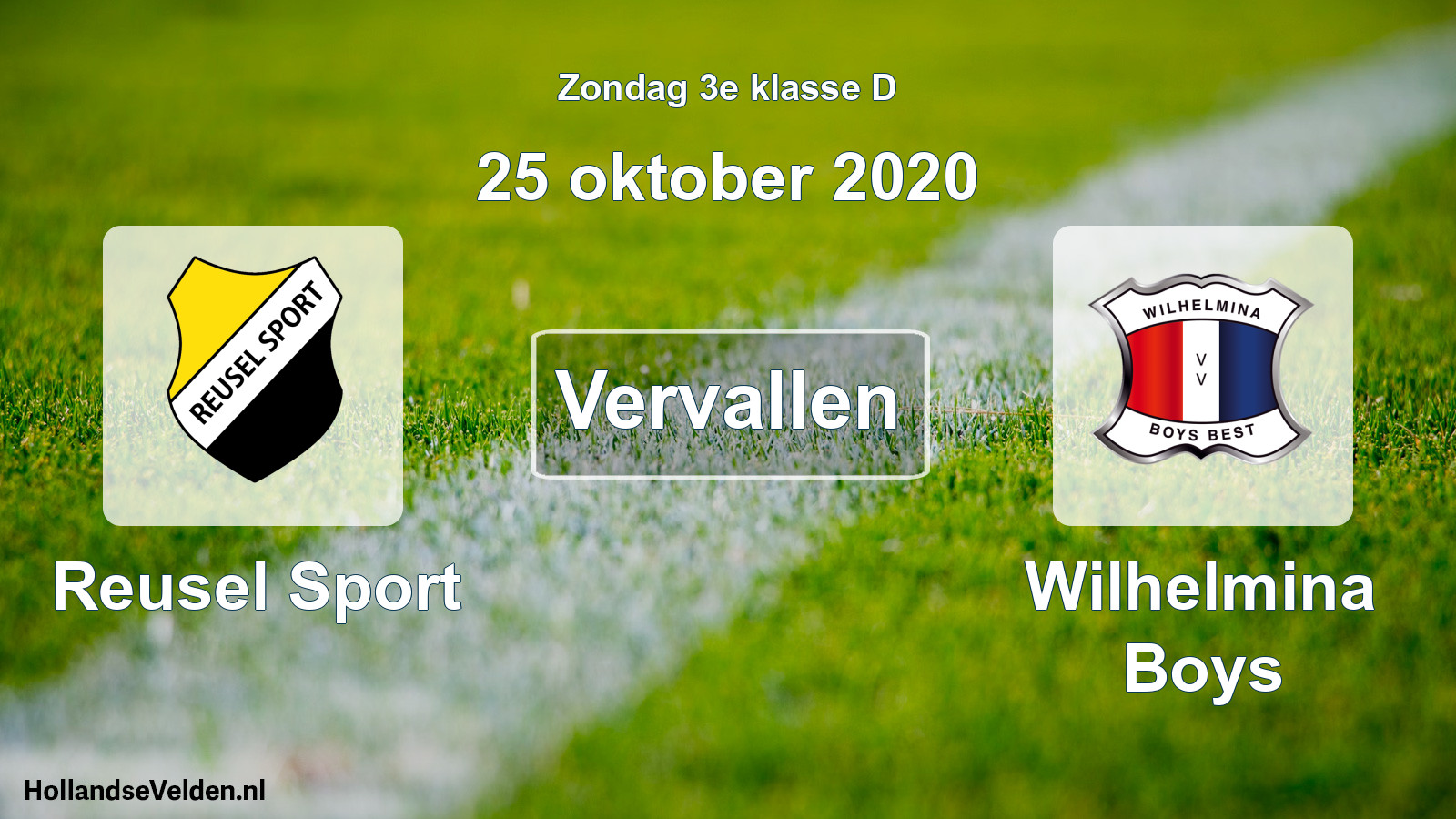Scheduled Match: Reusel Sport - Wilhelmina Boys (25 October 2020)