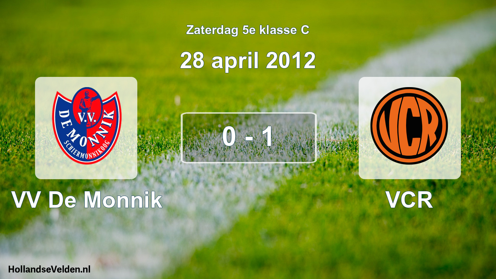 Total number of matches played: VV De Monnik - VCR 0 - 1 (28 April 2012)