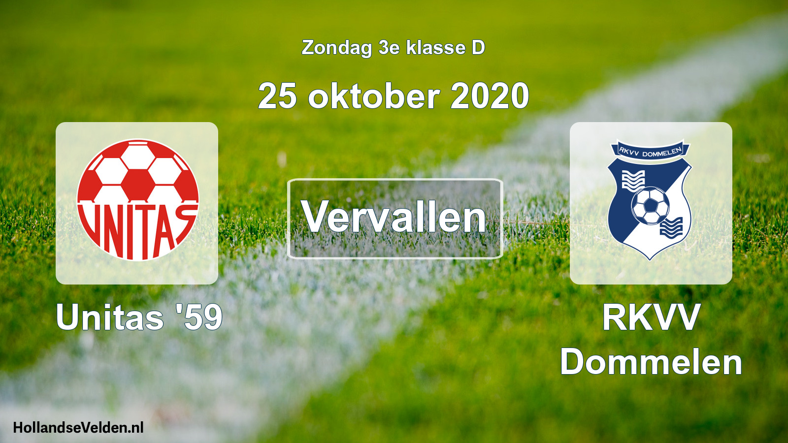 Scheduled Match: Unitas '59 - RKVV Dommelen (25 October 2020)