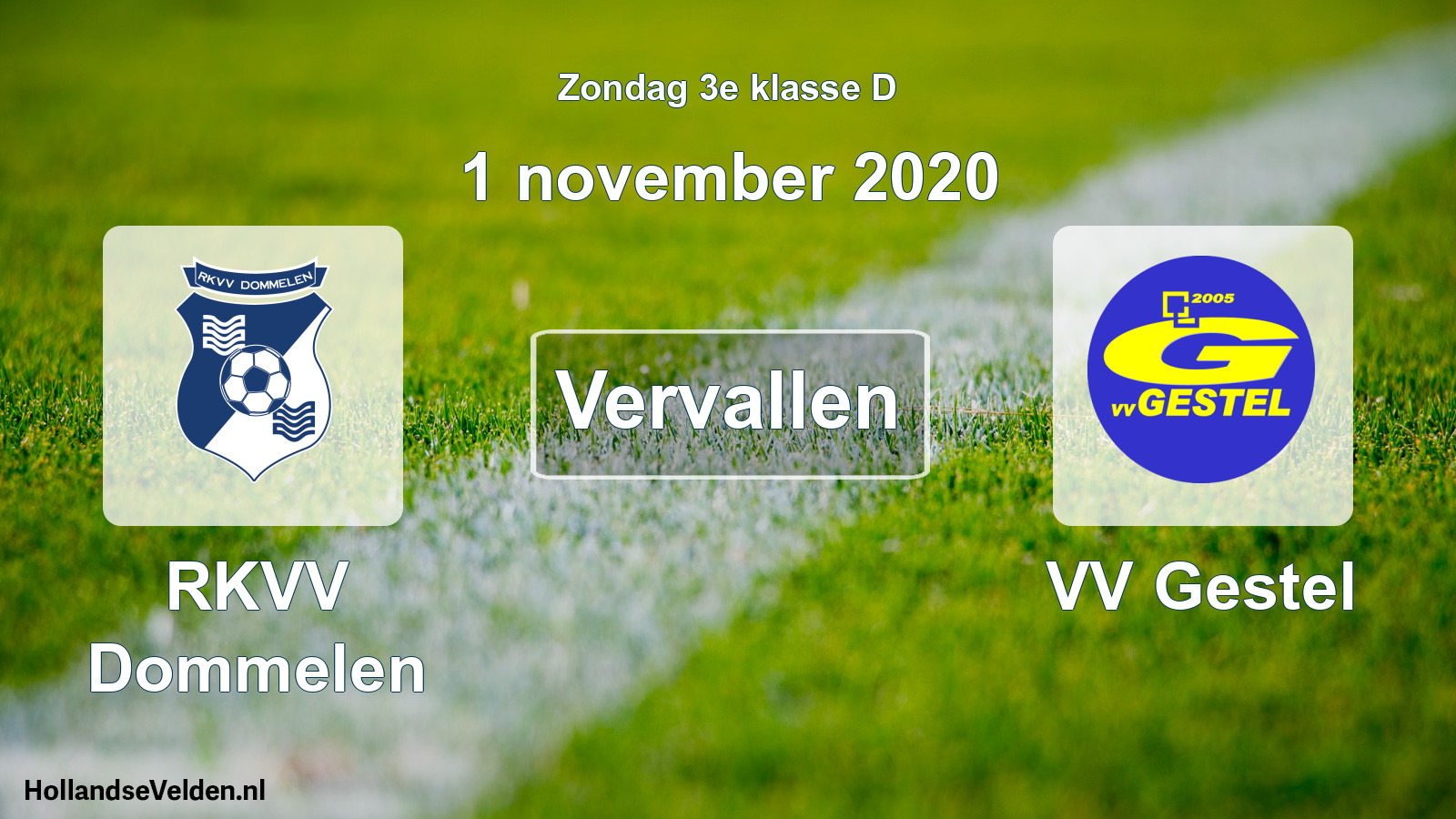 Scheduled Match: RKVV Dommelen - VV Gestel (1 November 2020)