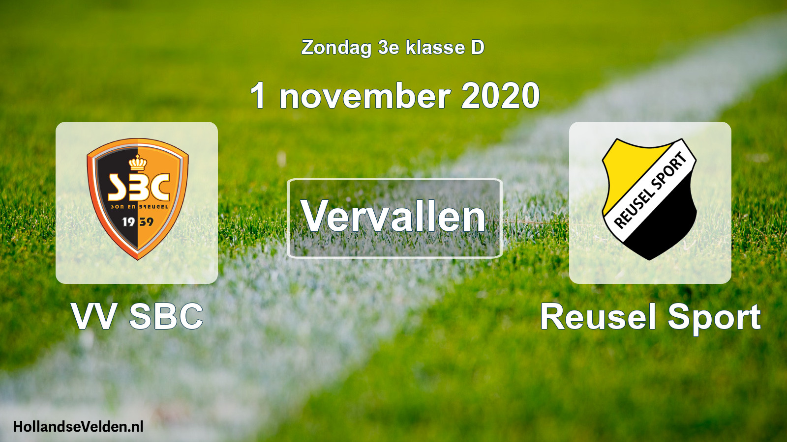 Scheduled Match: VV SBC - Reusel Sport (1 November 2020)