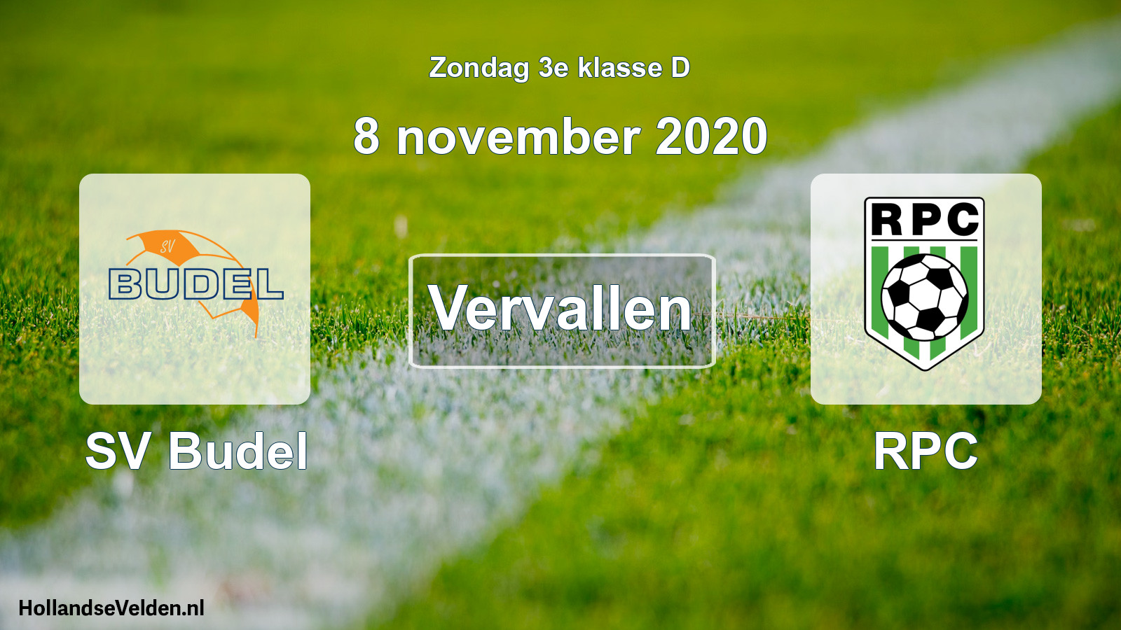 Scheduled Match: SV Budel - RPC (8 November 2020)