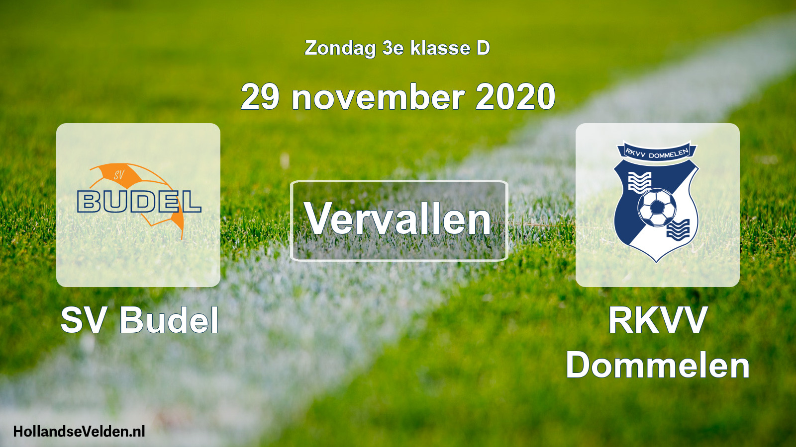 Scheduled Match: SV Budel - RKVV Dommelen (29 November 2020)
