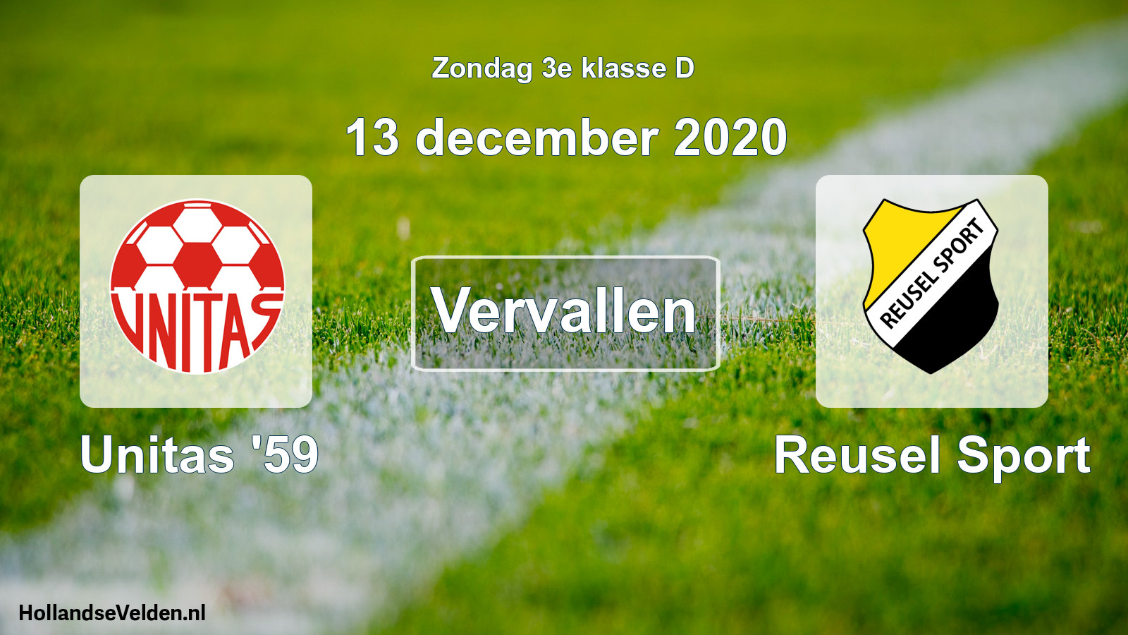 Scheduled Match: Unitas '59 - Reusel Sport (13 December 2020)
