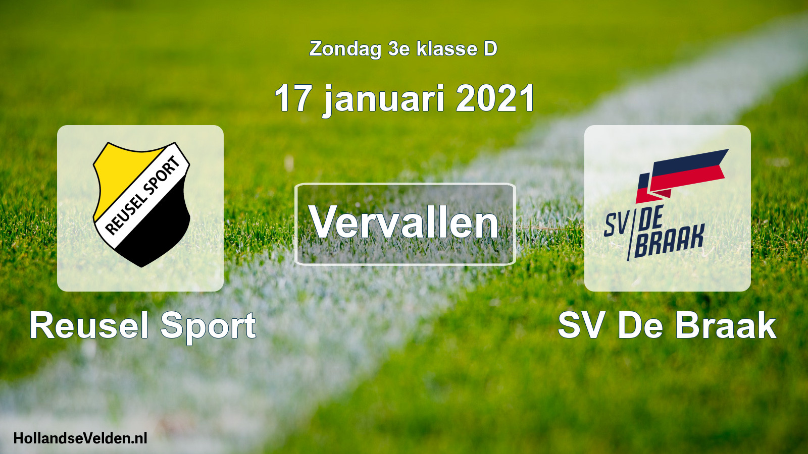 Scheduled Match: Reusel Sport - SV De Braak (17 January 2021)