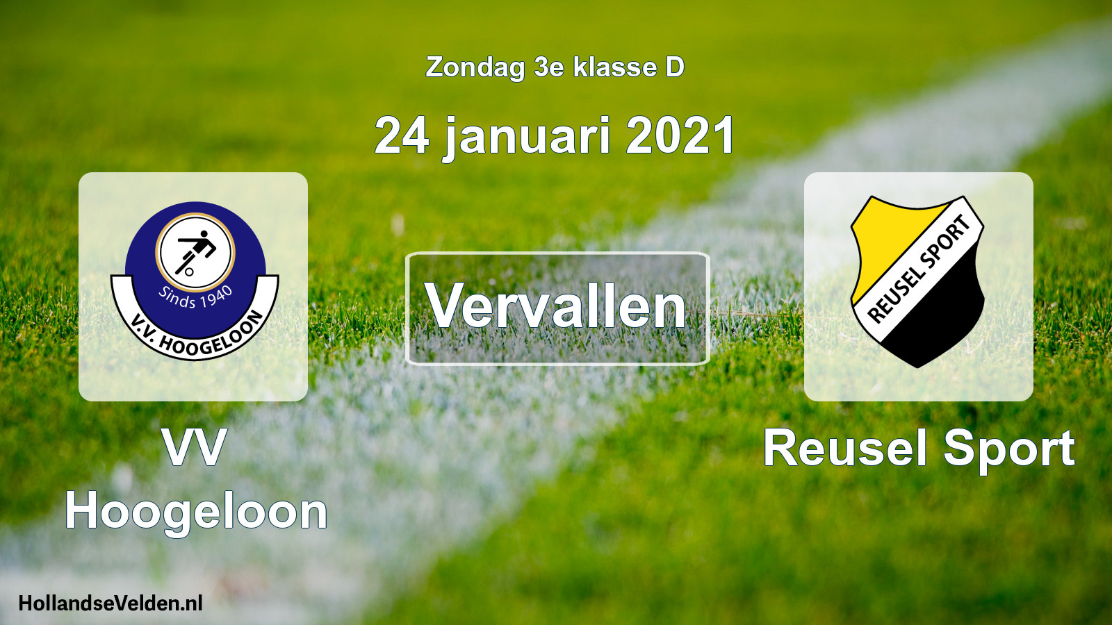 Scheduled Match: VV Hoogeloon - Reusel Sport (24 January 2021)