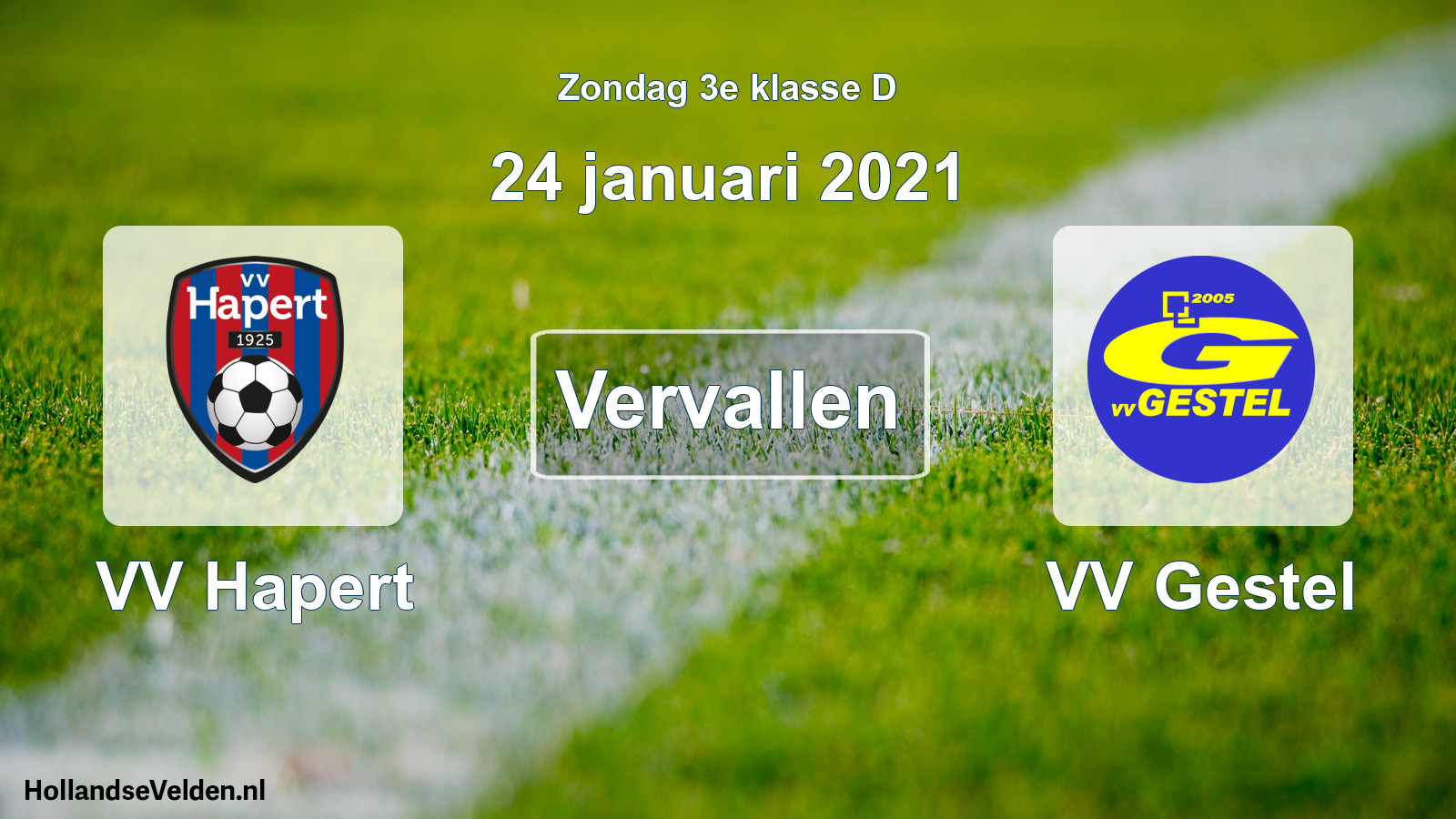 Scheduled Match: VV Hapert - VV Gestel (24 January 2021)